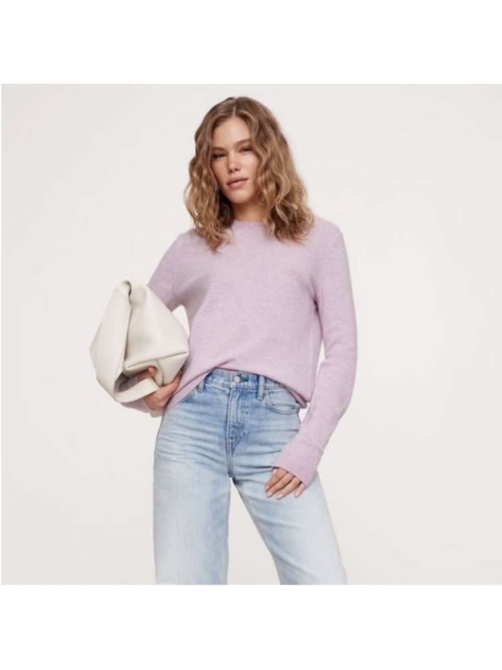 Banana Republic 100% Cashmere Crewneck Pullover Sweater Purple Lightweight